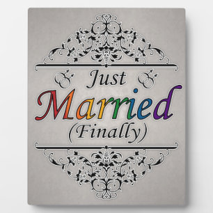 Just Married (Endlich) Gay Pride Design Fotoplatte
