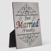 Just Married (Endlich) Gay Pride Design Fotoplatte (Seite)
