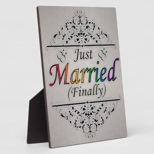 Just Married (Endlich) Gay Pride Design Fotoplatte (Seite)