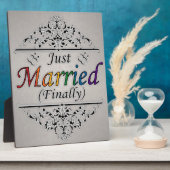 Just Married (Endlich) Gay Pride Design Fotoplatte (Seite)
