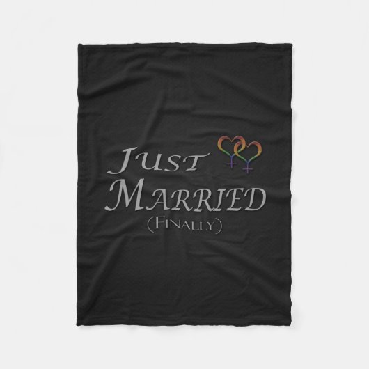 Just Married (Endlich) Lesben Pride Design Fleecedecke (Vorderseite)