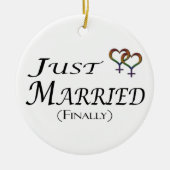 Just Married (Endlich) Lesben Pride Design Keramik Ornament (Vorne)