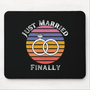Just Married Endlich Verheiratete Funny Bride Groo Mousepad