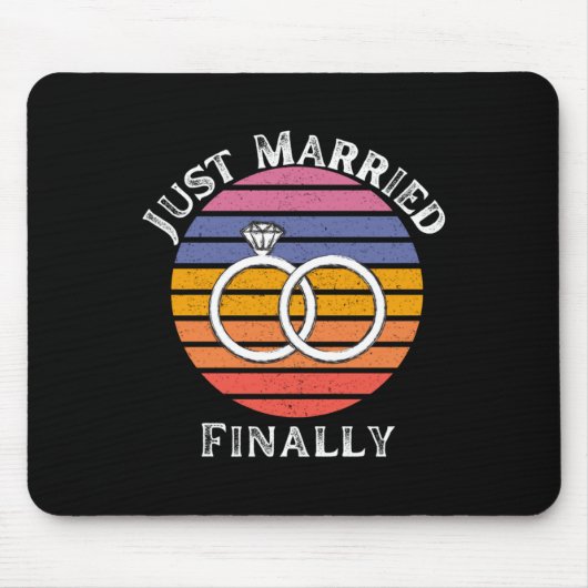 Just Married Endlich Verheiratete Funny Bride Groo Mousepad (Vorne)