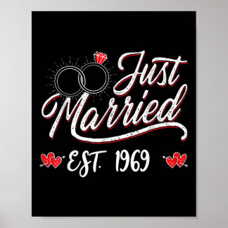 Just Married Est 1969 Husband Ehefrau 56. Wedding  Poster