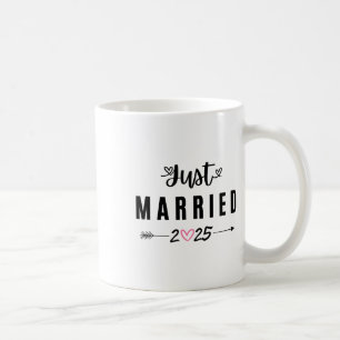 Just Married Est 2025 Flitterwochen Hochzeitspaare Kaffeetasse