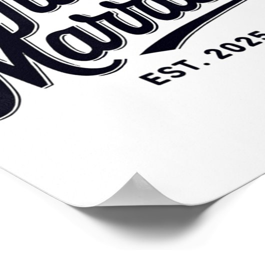 Just Married Est 2025 Hochzeit Ehefrau Mr. and Mrs Poster (Ecke)