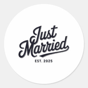 Just Married Est 2025 Hochzeit Ehefrau Mr. and Mrs Runder Aufkleber