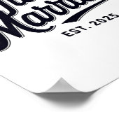 Just Married Est 2025 Wedding Ehefrau Mr &amp; Mrs Poster (Ecke)