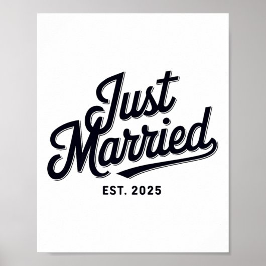 Just Married Est 2025 Wedding Ehefrau Mr &amp; Mrs Poster (Vorne)