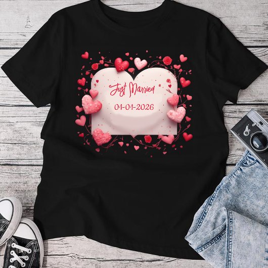 Just Married Est 2026 Wedding Wife,Custom date T-Shirt