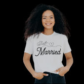 Just Married Extravagant Script Heart Newlywed T-Shirt