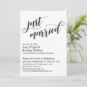Just Married Extravagant Script Post Wedding Celeb Einladung (Stehend Vorderseite)