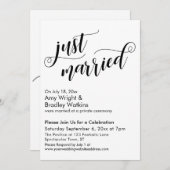 Just Married Extravagant Script Post Wedding Celeb Einladung (Vorne/Hinten)