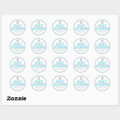 Just Married Favor Stickers (blau / grau) (Blatt)