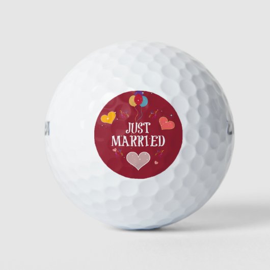 Just Married - Feier Golfball (Vorderseite)