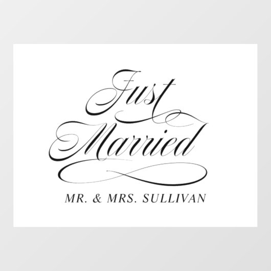 Just Married Fensteraufkleber (Blatt)