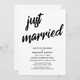 "Just Married" - Fett-Script-Hochzeitsempfang Einladung