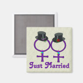Just Married Formal Lesbian Magnet (Vorderseite/Rückseite)