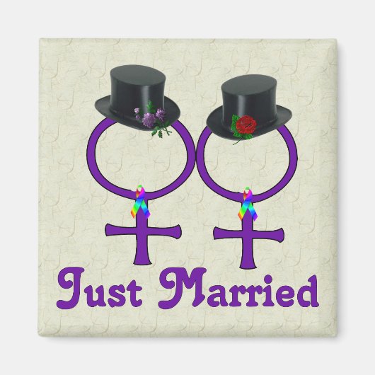 Just Married Formal Lesbian Magnet (Vorne)