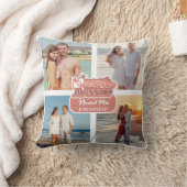 Just Married Foto Collage Hochzeit Familiengeschen Kissen (Decke)