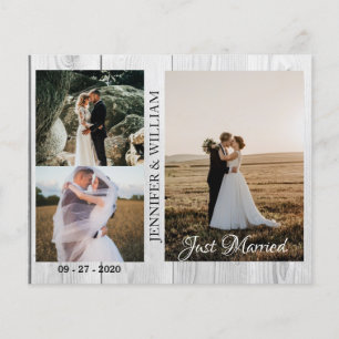 Just Married Foto Collage Hochzeitsankündigung