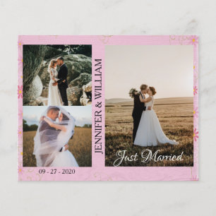 Just Married Foto Collage Hochzeitsankündigung