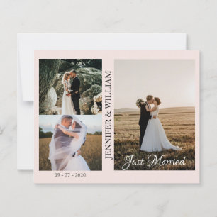 Just Married Foto Collage Hochzeitsankündigung