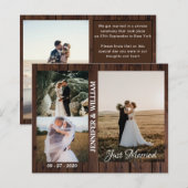 Just Married Foto Collage Hochzeitsankündigung (Vorne/Hinten)
