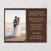 Just Married Foto Collage Hochzeitsankündigung (Rückseite)