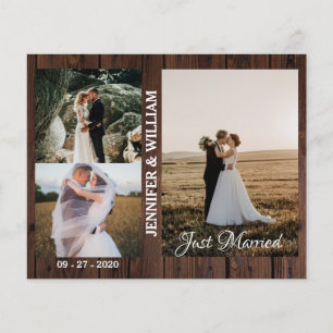 Just Married Foto Collage Hochzeitsankündigung