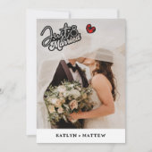 Just Married Foto Holiday Hochzeit Ankündigung (Vorderseite)