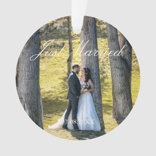 Just Married Foto Ornament (Vorderseite)