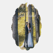 Just Married Foto Ornament Karte (Rechts)