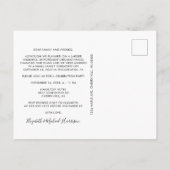 Just Married Foto Wedding Party Ankündigungspostkarte (Rückseite)