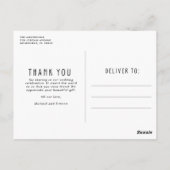 Just Married Foto Wedding Vielen Dank Postkarte (Rückseite)