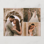 Just Married Foto Wedding Vielen Dank Postkarte (Vorderseite)