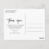 Just Married Foto Wedding Vielen Dank Postkarte (Rückseite)