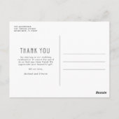 Just Married Foto Wedding Vielen Dank Postkarte (Rückseite)