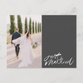 Just Married Foto Wedding Vielen Dank Postkarte (Vorderseite)