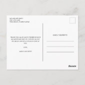 Just Married Foto Wedding Vielen Dank Postkarte (Rückseite)