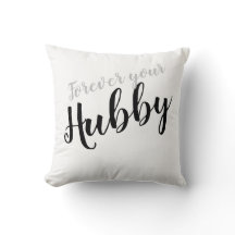 Just Married Fun Elegante Hubby Throw Kissen