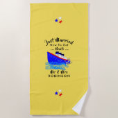 Just Married Funny Cruise Ship Personalisiert Strandtuch (Vorderseite)