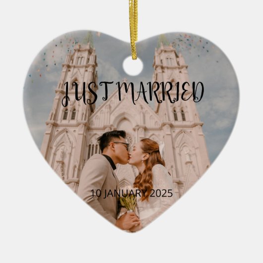 Just Married Gastgeschenk Hochzeit Ornament Gesche (Vorne)