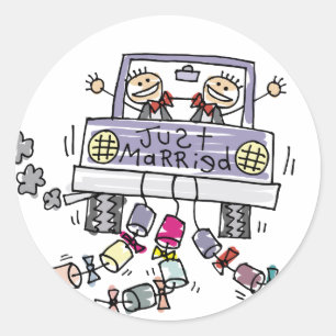 Just Married Gay Gastgeschenke Hochzeiten Runder Aufkleber