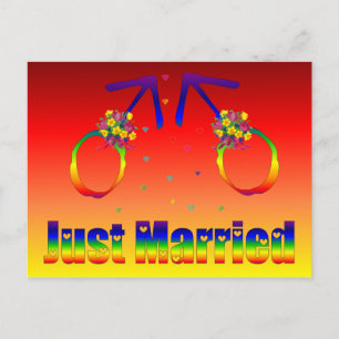 Just Married Gay Men Ankündigungspostkarte