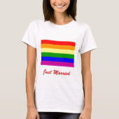 Just Married/Gay Pride Hochzeit T-Shirt (Vorderseite)