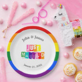 Just Married Gay Wedding Couple LGBTQ Pappteller (Party)