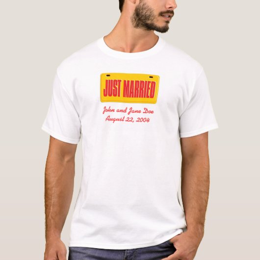 Just Married - Gelb T-Shirt (Vorderseite)