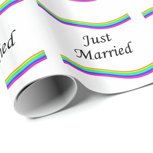 Just Married Geschenkpapier (Rolleneckpunkt)